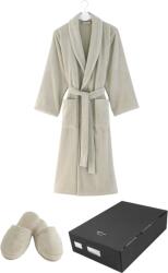 Soft Cotton MICRO COTTON uniszex fürdőköpeny ajándákcsomagolásban + papucs L + papucs (42/44) + ajándékcsomag Világos bézs / Light beige