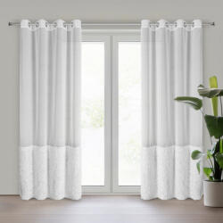 Takoy Perdea MARION din etamină decorată în partea de jos cu aplicație de blană pufoasă 140 x 250 cm