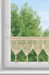 Takoy Perdea vitraliu ajurată MARTHA în stil boho decorată cu ciucuri 150 x 30 cm