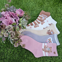 Aura Via Kislány mackómintás pamut zokni szett - 5 pár/cs 32-35 97370