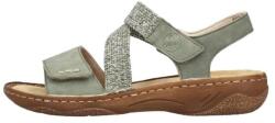 RIEKER Sandale dama, verde, casual, din piele ecologica, cu talpa joasa si inchidere velcro, Rieker V2862-52-Verde (Marime: 41) (V2862-52-Verde-41)