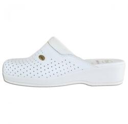 Scholl Saboti dama, alb, medicinali, ortopedici, profesionali, din piele naturala, Scholl Clog-Back-Guard-F20002-1065-Alb (Marime: 36) (Clog-Back-Guard-F20002-1065-Alb-36)