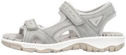 RIEKER Sandale dama, gri, sport, din piele ecologica, cu talpa joasa si inchidere velcro, Rieker 68866-40-Gri (Marime: 40) (68866-40-Gri-40)