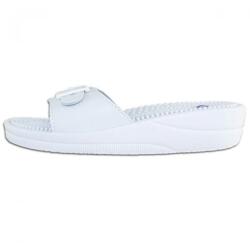 Scholl Papuci dama, alb, ortopedici, medicinali, din piele ecologica, cu platforma, Scholl New-Massage-F20054-1065-Alb (Marime: 36) (New-Massage-F20054-1065-Alb-36)