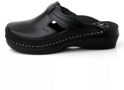 Batz Saboti dama, negru, medicinali, ortopedici, din piele naturala, cu platforma, Batz Flower-Negru (Marime: 41) (Flower-Negru-41)