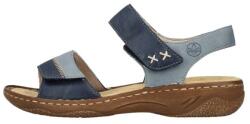 RIEKER Sandale dama, albastru, casual, din piele ecologica, cu talpa joasa si inchidere velcro, Rieker V2860-14-Albastru (Marime: 40) (V2860-14-Albastru-40)