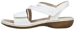 RIEKER Sandale dama, alb, casual, din piele naturala si ecologica, cu talpa joasa si inchidere velcro, Rieker 65964-80-Alb (Marime: 40) (65964-80-Alb-40)