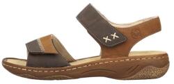 RIEKER Sandale dama, maro, casual, din piele ecologica, cu talpa joasa si barete velcro, Rieker V2860-24-Maro (Marime: 39) (V2860-24-Maro-39)