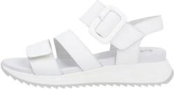RIEKER Sandale dama, alb, casual, din piele naturala, cu talpa groasa si inchidere velcro, Rieker W2950-80-Alb (Marime: 41) (W2950-80-Alb-41)