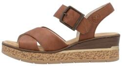 RIEKER Sandale dama, maro, casual, din piele ecologica, cu platforma si inchidere velcro, Rieker 63795-22-Maro (Marime: 39) (63795-22-Maro-39)