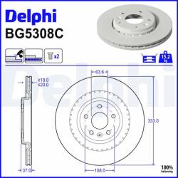 DELPHI Disc frana DELPHI BG5308C (BG5308C) - automobilus