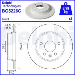 DELPHI Disc frana DELPHI BG5226C (BG5226C) - automobilus