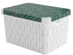 Keter Deco Stockholm L tárolódoboz - zöld leveles minta (261269) - epenta