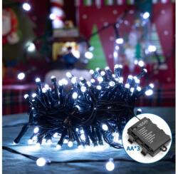 Aigostar Instalație LED de Crăciun de exterior Aigostar 300xLED/8 funcții 3xAA 15, 3m IP44 alb rece (AI1358)
