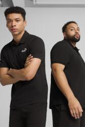 PUMA Puma, Galléros póló hímzett logóval, Fekete, M (682552-01-M)