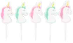 Magic Days egyszarvú party gyertya készlet, 5 db, rózsaszín-zöld (GD16LUM8826)