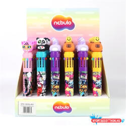 Nebulo Golyóstoll 10színű, funny animals, 30 db/display Nebulo (61031) - nyomtassotthon