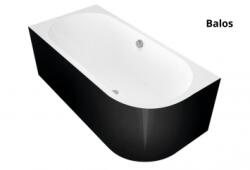 SAPHO POLYSAN VIVA R MONOLITH aszimetrikus kád, 180x75x60cm, fehér/fekete (72129MB)