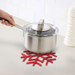 Family Collection Szilikon edényalátét - jégkristály - piros - 17 cm (58767)