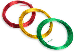 Family Collection Karácsonyi dekor drót - fényes - 3 x 10 m - 3 féle / csomag (58572)