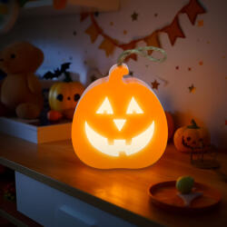 Family Halloween-i LED dekor - tök - RGB LED - 3 x LR1130 - 8, 5 x 9 x 4 cm (56568)
