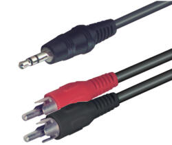 Audió kábel, 3, 5 mm sztereó dugó-2 RCA dugó 1, 5 m (A_49X)
