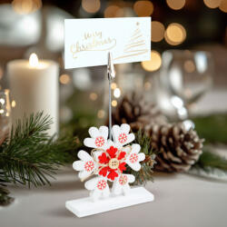 Family Collection Ültetőkártya tartó - csipeszes - jégkristály - 8, 8 x 8, 8 cm (58952B) - tipparuhaz