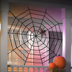 Family Plüss pókháló - halloween-i dekoráció - 200 cm - fekete (58102)