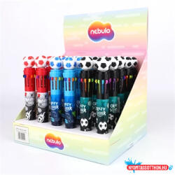 Nebulo Golyóstoll 10színű, foci, 30 db/display Nebulo (61032) - nyomtassotthon