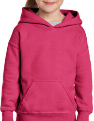 Gildan Gyerek Pulóver Kapucnis Hosszú ujjú Gildan Heavy Blend Youth Hooded Sweat - XS (104/110), Heliconia (sötét rózsaszín)