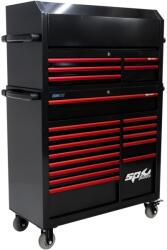 SP Tools Szerszámos kocsi gyári-felszerelt 411 db-os 19 fiók CUSTOM Ser. -PIROS(SPSS041-RE (SPSS041-RE)