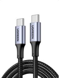 UGREEN USB-C/USB-C extra erős fonott gyorstöltő és adatkábel, 100W, 5A, 1 m - Fekete
