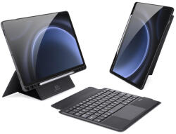 Samsung Tab S9 FE (10.9) / Tab S10 FE (10.9) / Tab S10 Lite (10.9), Bluetooth billentyűzetes, mappa tok, Touch Pad, állvány funkció, mágneses rögzítés, érintőceruza tartó, Dux Ducis DK, fekete