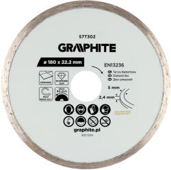GRAPHITE Gyémánt vágókorong 180x22.2mm, vizes (57T302) - szerszamparadicsom