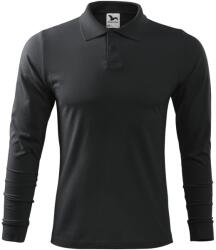 MALFINI Tricou polo de bărbați cu mânecă lungă Single J. LS - Ebony gray | L (2119415)