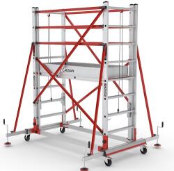 CAGSAN Telesafe XLN Profi 2x8 fokos kétrészes állvány (Munkamagasság: 4, 7m) (S004_XLN_PR)