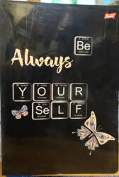  Black - Pillangó A4 kockás füzet, vegyes minta (1 db) (COR_2021_UNBL432K_pille)