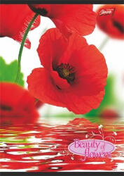  Virág - Flowers A4 kockás füzet, Piros virág (COR_2021_UNFLO432K_piros)