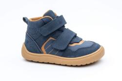 Protetika pantofi barefoot pentru băieți HARDY JEANS | încălțăminte pentru copii cu Velcro | pantofi din piele albastră, flexibili, fără suport plantar - 30