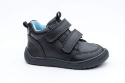 Protetika pantofi barefoot pentru băieți DERIL BLACK | încălțăminte pentru copii cu Velcro | pantofi negri din piele fără suport arcadă cu talpă flexibilă - 25