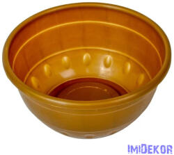  Műanyag kerek pöttyös mintás tál D21cm M10cm - Arany