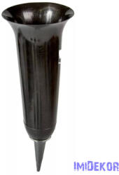 Sírváza leszúrós nagy műanyag D13, 5cm M38, 5cm - Fekete