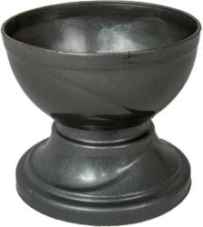 Műanyag nagy talpas kerek tál szürke D15cm M13, 5cm