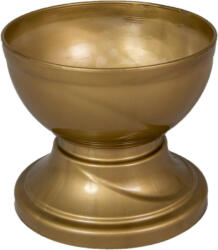 Műanyag nagy talpas tál arany D15cm M13, 5cm