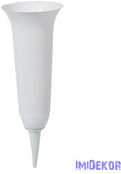  Sírváza leszúrós nagy műanyag D13, 5cm M38, 5cm - Fehér