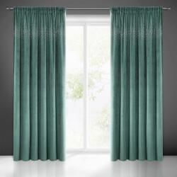 Takoy Draperie din catifea lucioasă cu aplicație din pietre mici sclipitoare