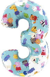  Peppa malac Blue 3-as szám fólia lufi 66 cm (GBBL253) - decorit