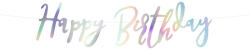 Banner Boldog születésnapot, irizáló, 16, 5x62 cm (GRL75-017)