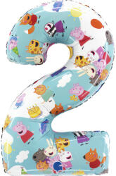 Peppa malac Blue 2-es szám fólia lufi 66 cm (GBBL252) - decorit