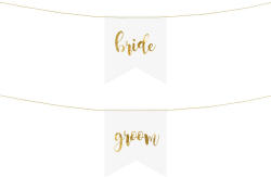  Széktáblák - Menyasszony vőlegény, arany (1 pkt / 2 db. ) (ZNK5-008-019M)